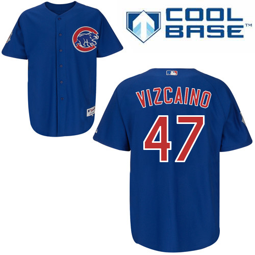 Arodys Vizcaino #47 MLB Jersey-Chicago Cubs Men's Authentic Alternate Blue Cool Base Baseball Jersey